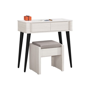 Boden-奧菲2.7尺岩板化妝桌/書桌(附收納化妝椅-不含化妝鏡)-80x40x76cm