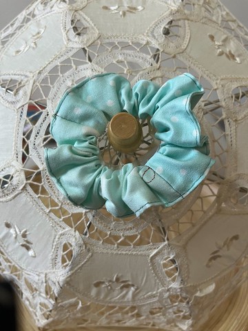 湖水窄版/雙色大腸圈髮束/日本印花布