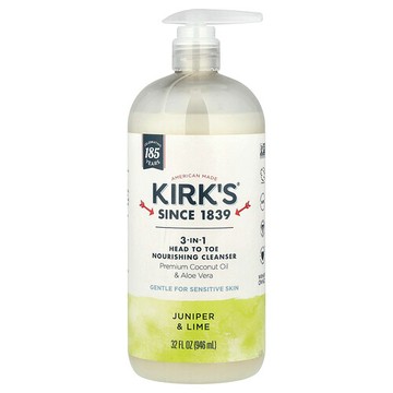 Kirk's, 3 合 1 全身滋養清潔乳，杜松和酸橙，32 液量盎司（946 毫升）