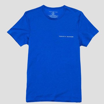 Tommy Hilfiger 熱銷印刷文字吸濕排汗運動短袖T恤-藍色