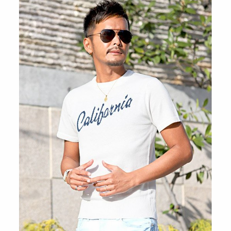 ラグスタイル サマーニット メンズ ニット 半袖 California カリフォルニア サーフ Surf 夏 Bitter ビター系 Californiaクルーネック半袖サマ メンズ オフホワイト L Luxstyle 通販 Lineポイント最大1 0 Get Lineショッピング