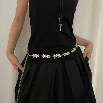 【台灣公司 可打統編】免運 復古金屬星星五角星腰鏈女配飾牛仔褲短裙子腰帶女束腰連衣裙裝飾 可開發票 全館五折 工廠現貨直銷 新品特價 z9211