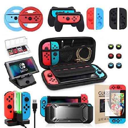 Accessories Bundle for Nintendo Switch Animal Crossing - YOOWA Accessory  kit NS Animal Crossing Set with Carrying Case Protective Cover Screen