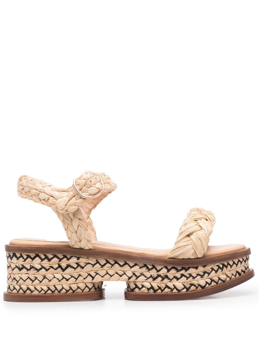 Gabriela Hearst - woven-wicker design sandals - women - Raffia/LeatherLeather - 37 - Neutrals