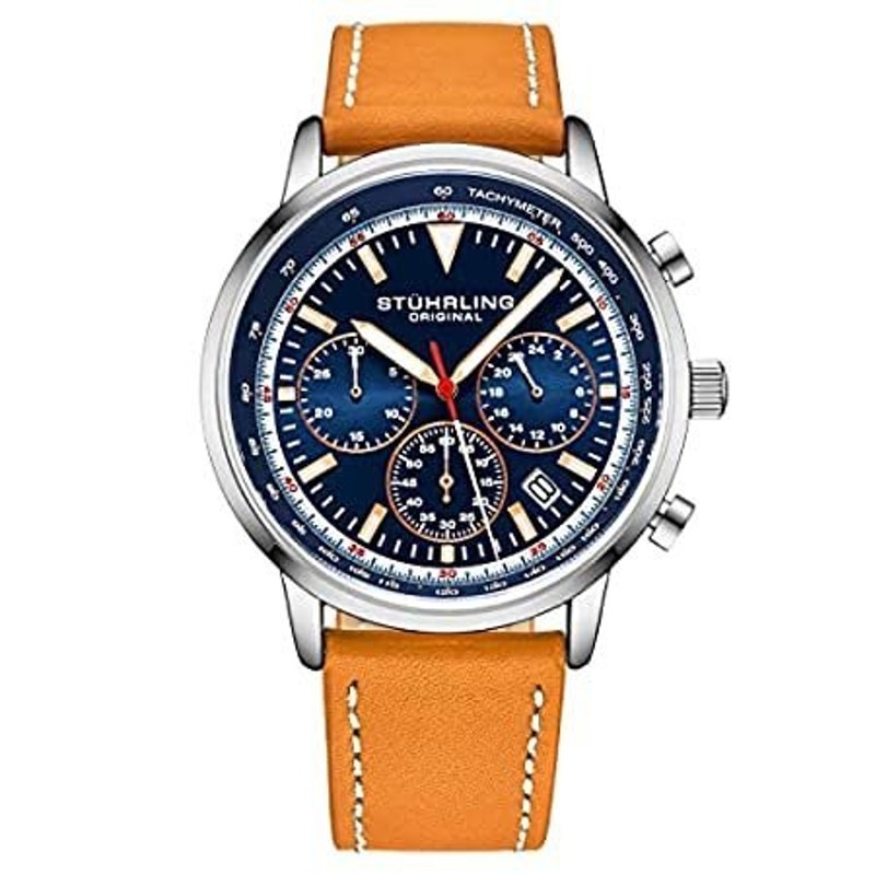 Stuhrling Original Mens Dress Watch Chronograph Analog Watch Dial with Date 