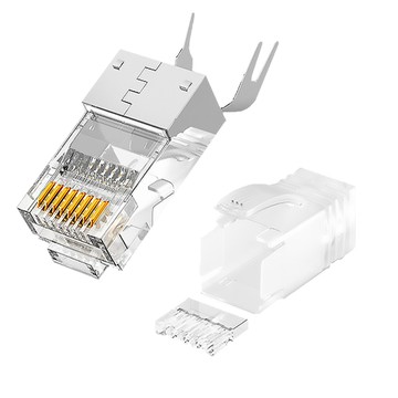 山澤 Cat.8 10Gbps 50u三件式工程級網路水晶頭/RJ45網路頭 10入