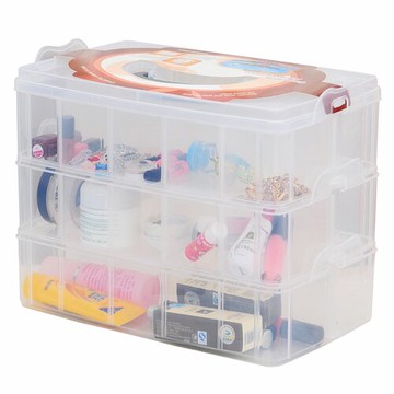 超大容量 3層30格透明 塑料針線儲物盒 首飾收納盒 可拆卸