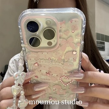 ins日韓少女 復古貼紙 美樂蒂 小羊 愛心蕾絲 iPhone 17 16 15 14 13 Pro max 手機殼