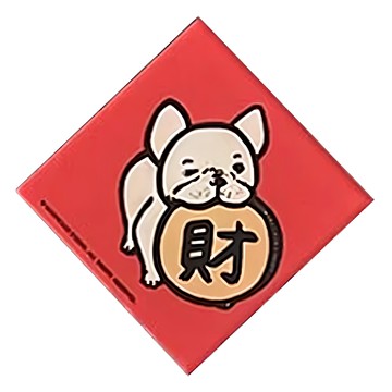 GUOHOUSE STUDIO 郭公館工作室 春聯造型防水磁鐵 台灣製造 壓克力材質  4 x 4 x 0.45m  法鬥財