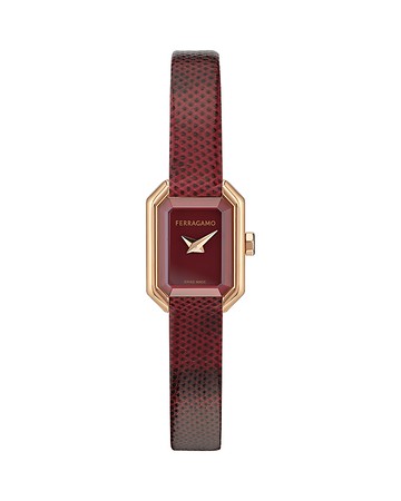 Ferragamo Crystal Petite Leather Watch, 15mm x 20mm