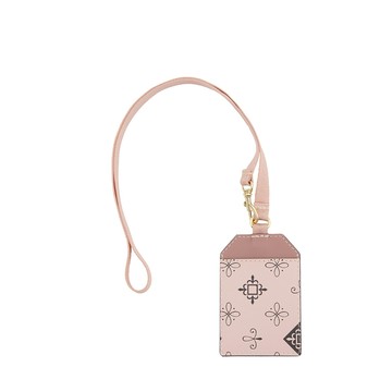 KINAZ 老花圖騰頸繩証件卡片夾-香頌粉韻-遇見艾蜜莉系列