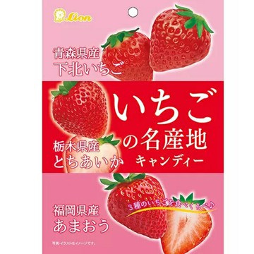 【江戶物語】LION 獅王 三味草莓風味糖 68.4g 硬糖 名產地 下北草莓 栃木草莓 甘王草莓  水果糖 日本原裝