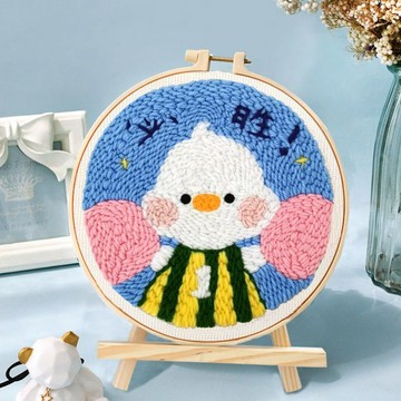 童趣🌞戳戳繡diy手工禮物幼兒園毛綫畵情侶刺繡戳戳樂戳戳秀編織套裝毛線戳戳畫刺繡材料包手做手工藝打發時間搓搓繡手縫 V8