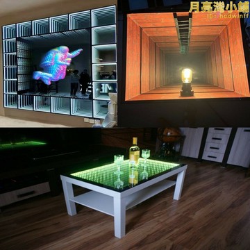 【新店熱銷】酒吧茶桌定製深淵鏡千層鏡防水舞臺地磚燈箱