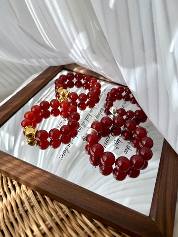 高品質紅瑪瑙趙露思最愛設計款手鏈