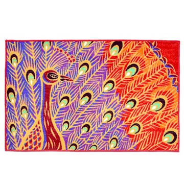 方形墊地毯 大號 孔雀