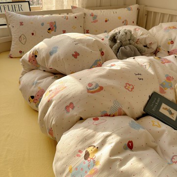 ins裸睡純棉床包組 床包四件套 A類小清新 全棉 床單 被套 床包款 床上用品