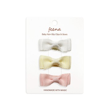 Feena - No.75蝴蝶結髮夾-白