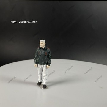 【台灣出貨】✨免運 微縮模型 微縮人偶 【中年墨叔#045-1】低調威嚴 沉穩內斂1/64小人偶模型車模擺件