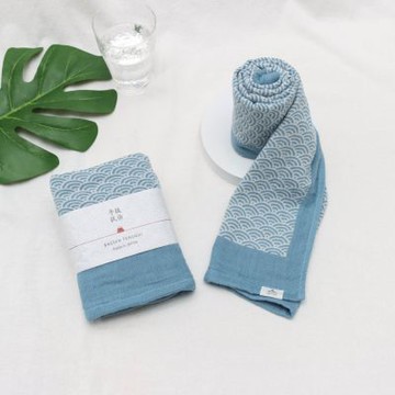 今治拔染三重紗毛巾-青海波