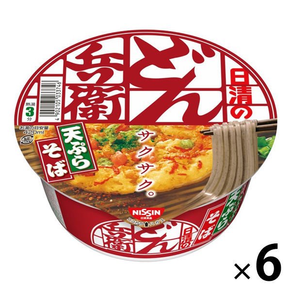 日清食品カップ麺　日清のどん兵衛　天ぷらそば　東日本　100g　1セット（6食入）　日清食品