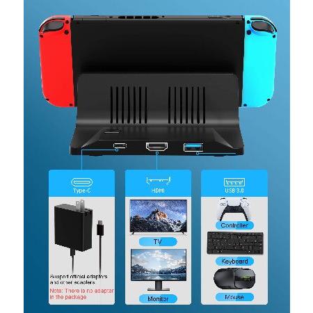 Upgraded Switch TV Dock for Nintendo Switch/Switch OLED, MVIIOE Switch  Docking Station with Ethernet LAN, Support , 4K@60HZ 1080P HDMI 2.0