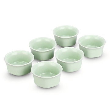 陶瓷品茗小茶杯耐熱家用功夫茶具套裝主人杯子加厚6只裝特價清倉