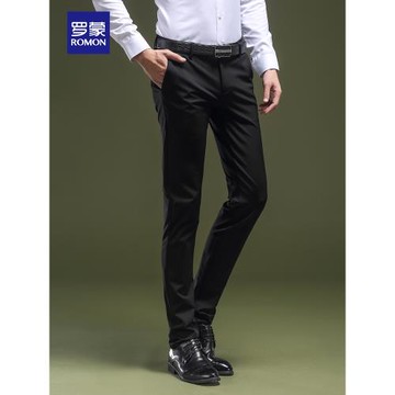 羅蒙休閑褲男士秋季新款韓版修身小腳西裝長褲子彈力寬松免燙西褲