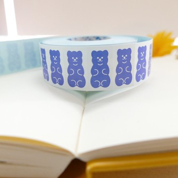 標籤貼紙 軟糖小熊 藍色