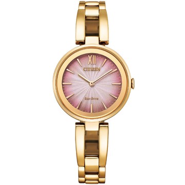 CITIZEN LADYS 光動能時尚玫瑰金腕錶 錶 手錶 送禮 EM0809-83Z