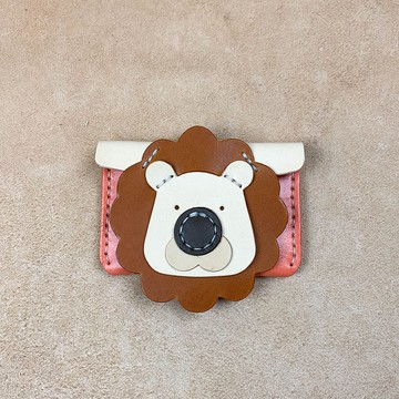 獅子-零錢包-卡夾-台灣動物造型-真皮植鞣