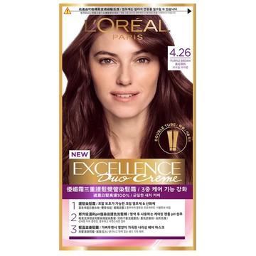 LOREAL PARIS巴黎萊雅 優媚霜三重護髮雙管染髮霜 4.26 紫紅棕色