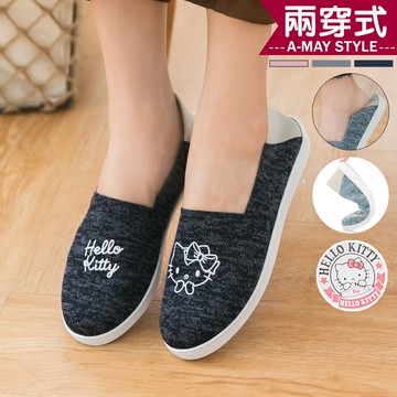 特價$99up。現貨懶人鞋-MIT織布拼接萊卡KITTY兩穿休閒鞋【XTHK718782】＊特價商品恕不退換