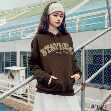 STAYREAL REAL連帽T - 咖啡