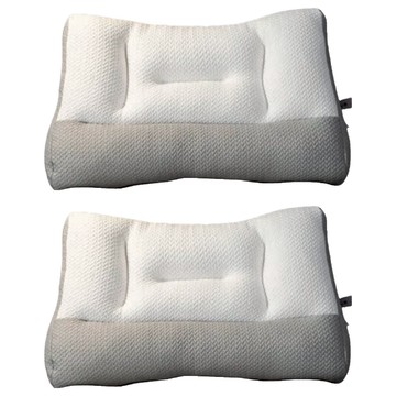 眠棉屋護頸助眠枕 白灰色 60 x 40cm 人體工學設計 舒緩肩頸壓力  2個
