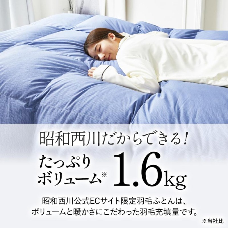 羽毛布団 ダブル 昭和西川公式 ダックダウン85% 1.6kg 190×210cm 西川 ...