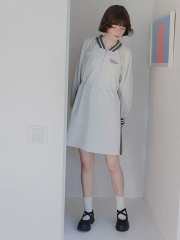 運動風異素材拼接配色線條造型洋裝(0F000490510) - ehka sopo