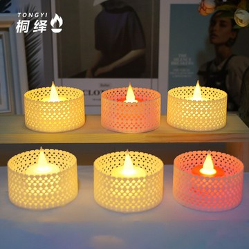 電子蠟燭燈 LED燈鏤空蠟燭燈 生日 擺件浪漫求婚氛圍裝飾迷你小夜燈[PP0506055]