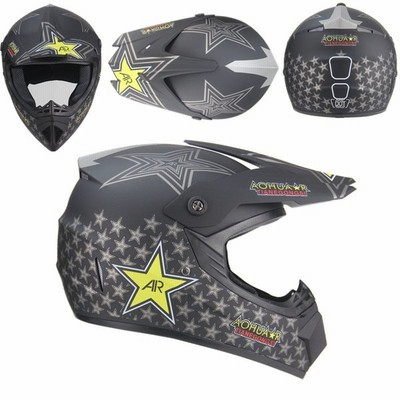ゴーグル付き バイク フルフェイスヘルメット オフロード ヘルメット モトクロス S M L Xl サイズ選択可 艶なし 黒 星 通販 Lineポイント最大get Lineショッピング