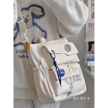 大容量通勤帆布包日系ins學生上課百搭單肩包學院少女小眾斜挎包