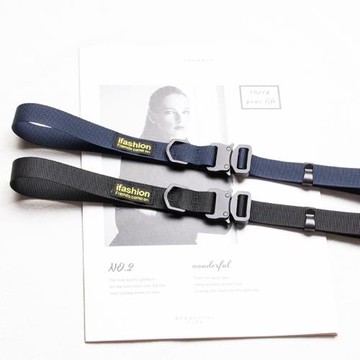 2cm細窄款插扣帆布腰帶工裝褲嘻哈ins風裝飾風衣連衣裙卡扣皮帶女