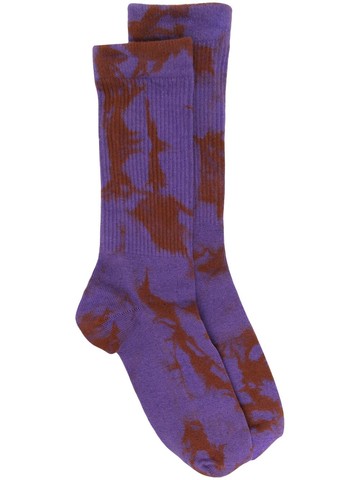 032c - speckle-print knitted socks - unisex - Cotton/Spandex/Elastane - XS - Purple