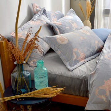 La Belle 立體雪雕絨防蹣抗菌吸濕排汗被套床包組-夢想航行 - 特大180X210CM