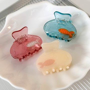 Sweet Air H13 日韓流行髮飾 清新可愛半透小魚造型 百搭髮飾 髮夾 小抓夾