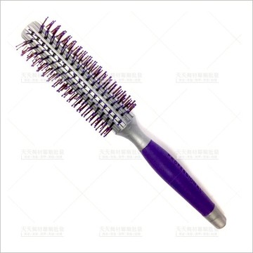 久美膠柄防滑圓梳(CM312紫)-單支/中(美髮梳子)[51216]