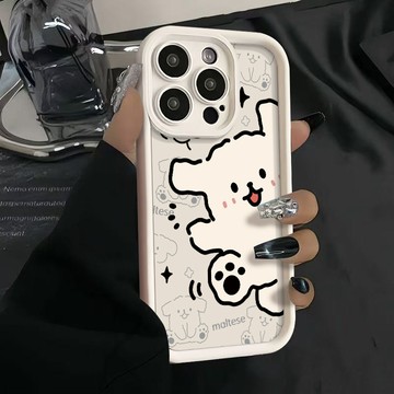 可愛線條小狗 適用於 OPPO AX3 A系列 R17 R系全型號 硅膠軟殼 全包鏡頭 防摔 潮牌 卡通 磨砂 手機殼