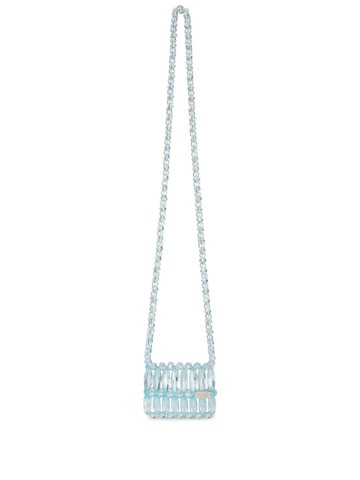 0711 - Petal beaded mini bag - women - Acrylic/Brass - One Size - Blue