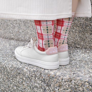 防水皮革! 365天舒適純色小白鞋 白粉 全真皮 MIT -櫻粉色