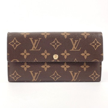 [日本直郵，二手，狀況良好] Louis Vuitton 長錢包M60233，Portefeuille Sarah，Monogram，Fleuri，Monogram 帆布棕