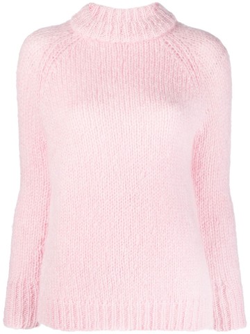 Cecilie Bahnsen - crew neck knitted jumper - women - Mohair/Virgin Wool - XS/S - Pink